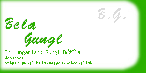 bela gungl business card